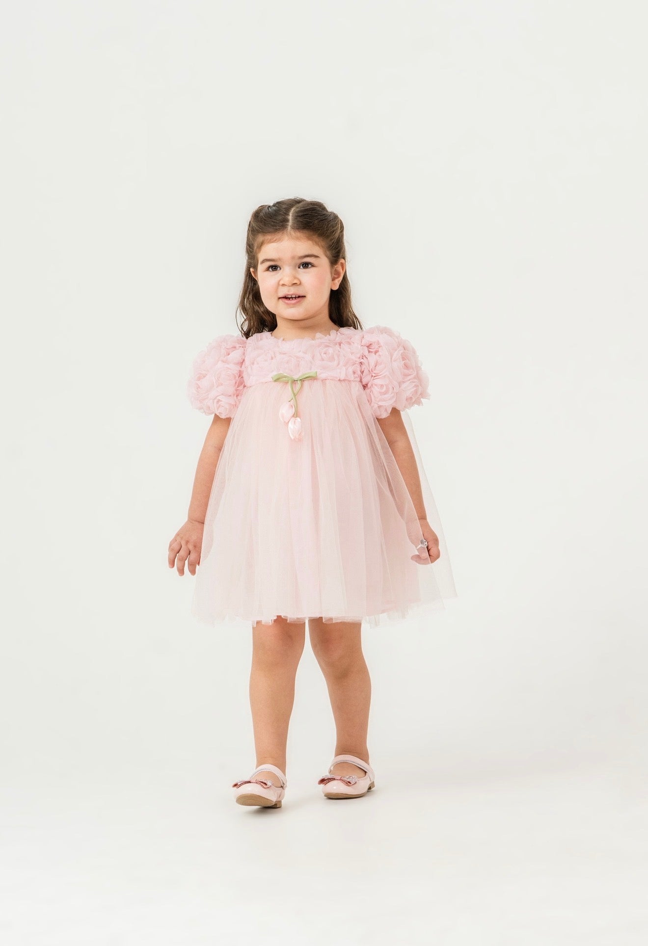 Robe Tulipe Rose/Blanc