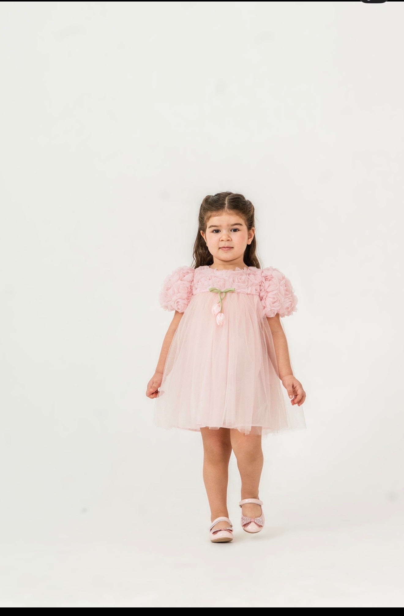Robe Tulipe Rose/Blanc