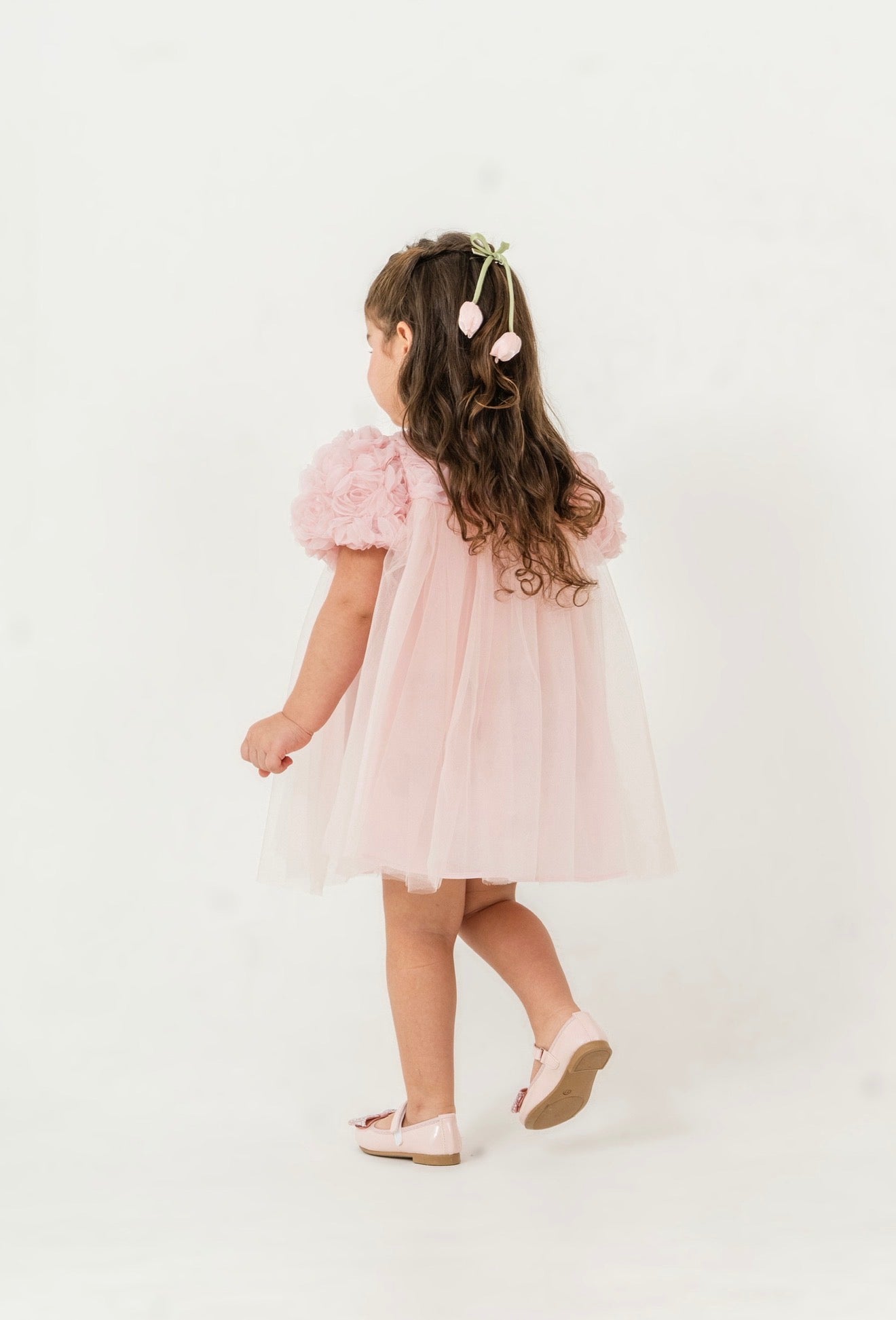 Robe Tulipe Rose/Blanc