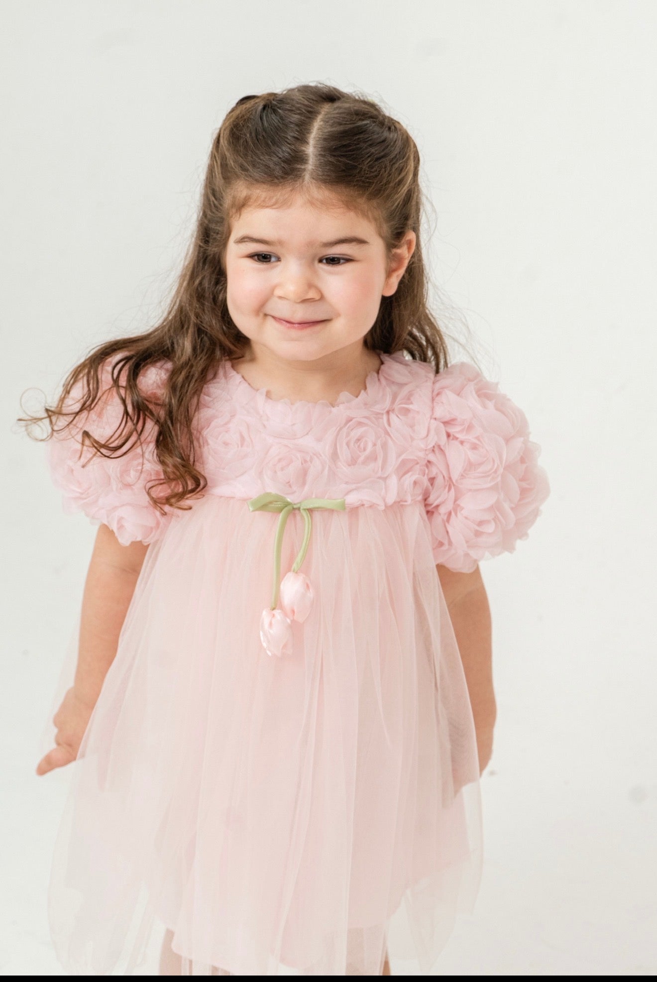 Robe Tulipe Rose/Blanc
