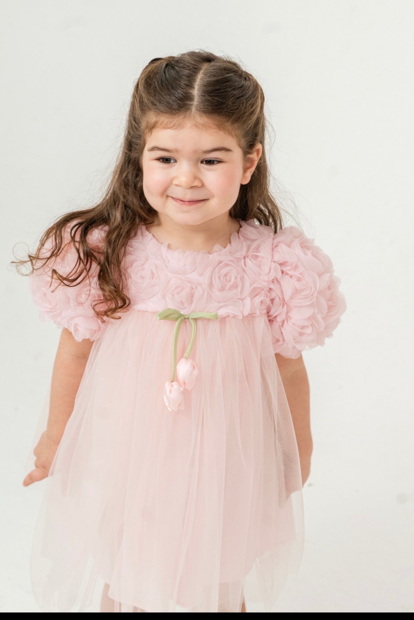 Robe Tulipe Rose/Blanc